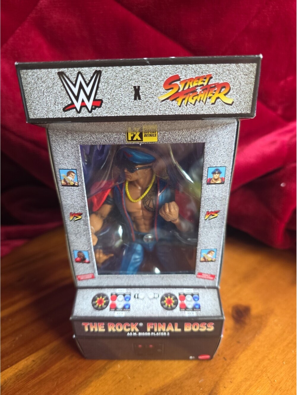 WWE x Street Fighter - THE ROCK FINAL BOSS as M. BISON - Arcade Action Figure